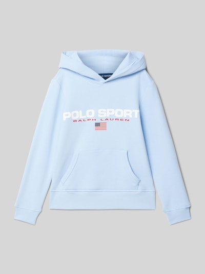 Polo Sport Hoodie met labelprint Bleu - 1