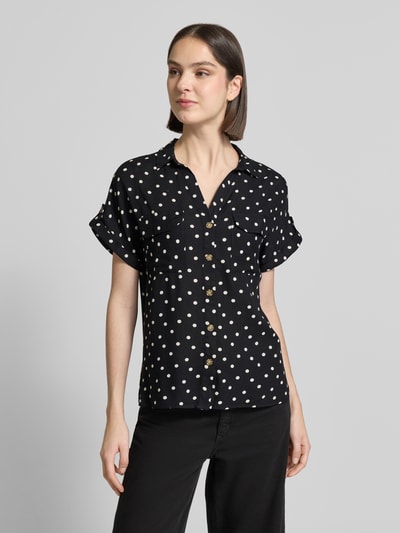 VERO MODA comfort fit blouse van pure viscose model 'BUMPY' Zwart - 4
