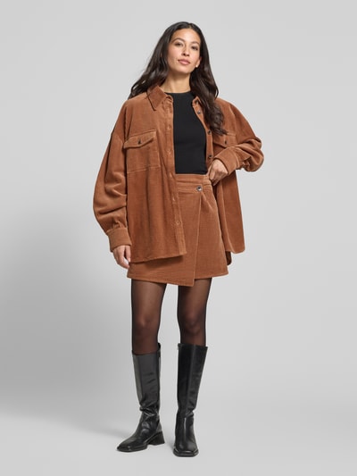 Gestuz Wikkelrok van corduroy, model 'cortes' Camel - 1