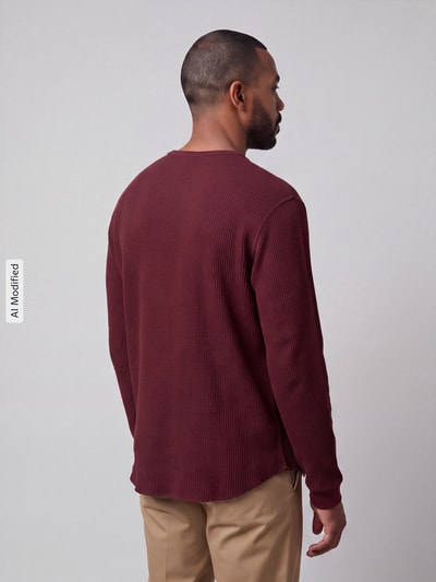 Levi's® Relaxed Fit Langarmshirt aus reiner Baumwolle Bordeaux 5