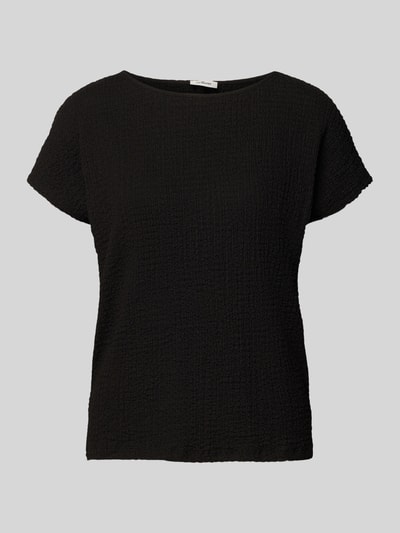 Produktfoto, Relaxed Fit T-Shirt mit Strukturmuster von s.Oliver RED LABEL, czarny kolor, materiał z fakturą crinkle, damska koszulka, unikalny wzór