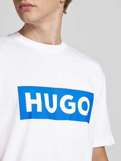 Hugo Blue T-Shirt mit Logo-Print Modell 'Nico' Weiss 3