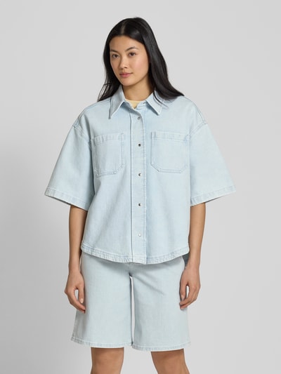 IVY OAK Regular fit jeansblouse met borstzakken, model 'ERICA' Bleu - 4