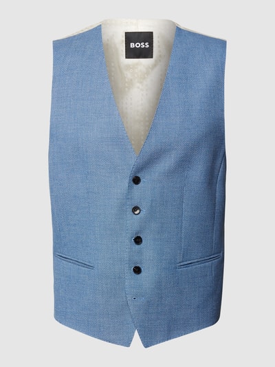 BOSS Gilet met all-over label, model 'Jeckson' Marineblauw - 2