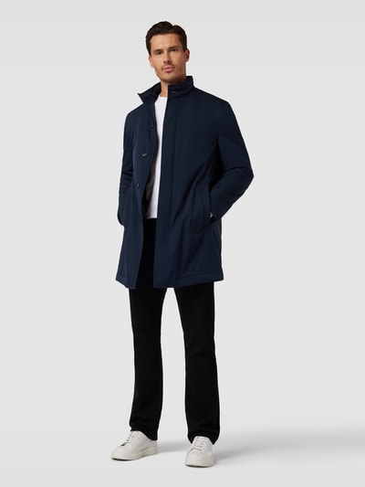 BOSS Lange jas met opstaande kraag, model 'Jared' Marineblauw - 1