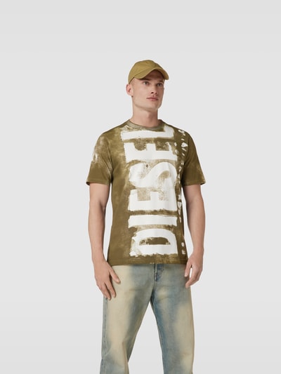 Diesel T-Shirt mit Rundhalsausschnitt Anthrazit Melange 4