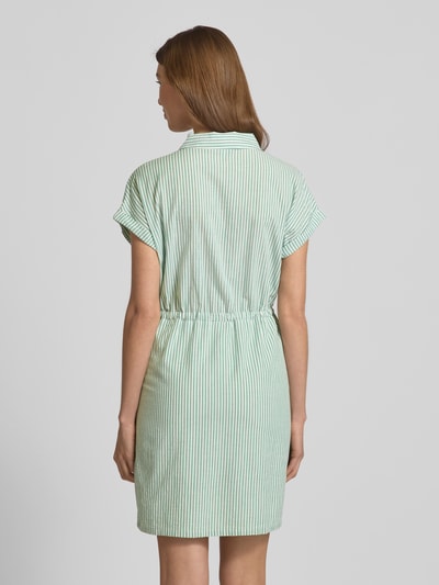 Tom Tailor Denim Tailliertes Mini-Blusenkleid mit Streifenmuster Gruen 5