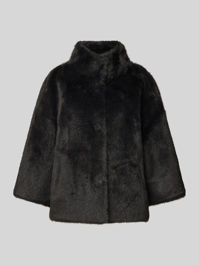 Juvia Webpelzjacke mit Stehkragen Black 1