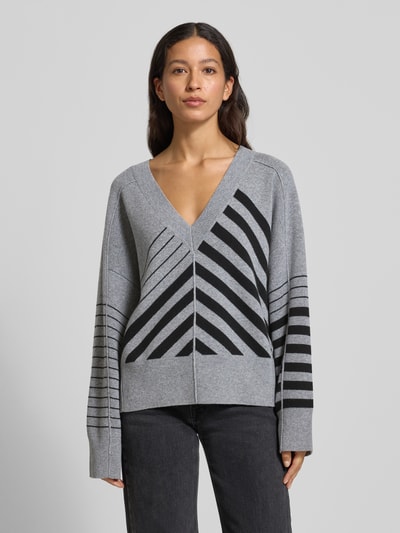 BOSS Relaxed Fit Strickpullover aus Schurwoll-Kaschmir-Mix Modell 'FUTALI' Mittelgrau 4