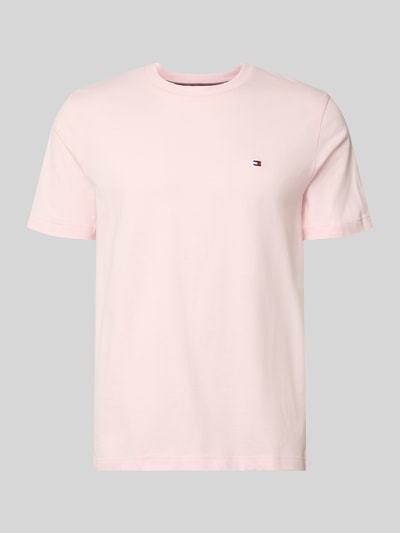 Produktfoto, Regular Fit T-Shirt aus reiner Baumwolle von Tommy Hilfiger, efekt: jednolity kolor, dżersej, wyhaftowane logo