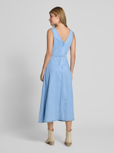 Mango Jeanskleid mit V-Ausschnitt Modell 'SIROS' Jeansblau 5