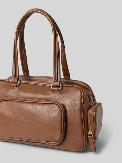 MANGO Shoulder Bag in Leder-Optik Modell 'PIPO' Mittelbraun 2