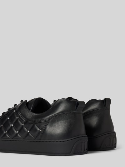 Leandro Lopes Ledersneaker mit Strukturmuster Modell 'Ezio' Black 2