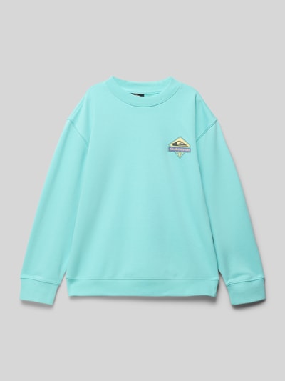 Quiksilver Sweatshirt mit Label-Print und Rundhalsausschnitt Tuerkis 1