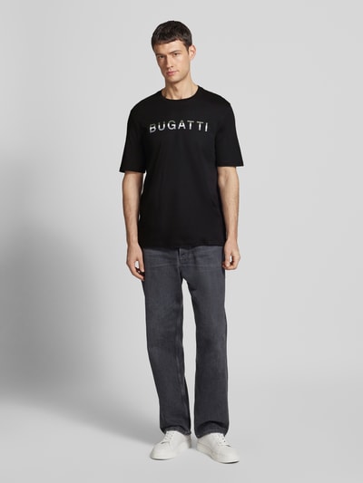 bugatti T-Shirt mit Label-Print Black 1