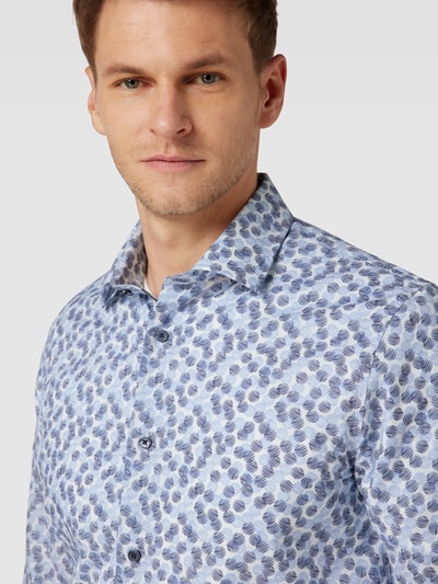 Matinique Slim fit vrijetijdsoverhemd met all-over motief, model 'MAtrostol' Donkerblauw - 3