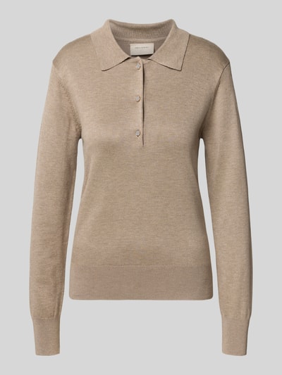 FREE/QUENT Regular fit shirt met lange mouwen van viscosemix, model 'Katie' Taupe - 2