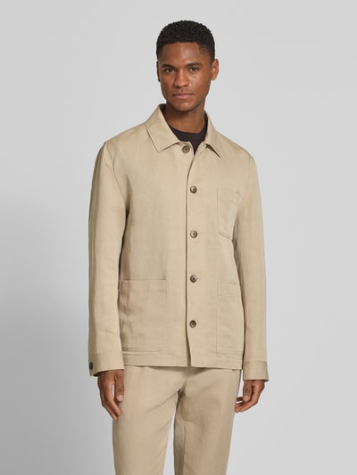 ROY ROBSON regular fit overhemdjack van lyocellmix met linnengehalte Beige - 4