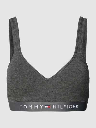 TOMMY HILFIGER Biustonosz typu bralette z elastycznym pasem z logo Średnioszary melanż 1