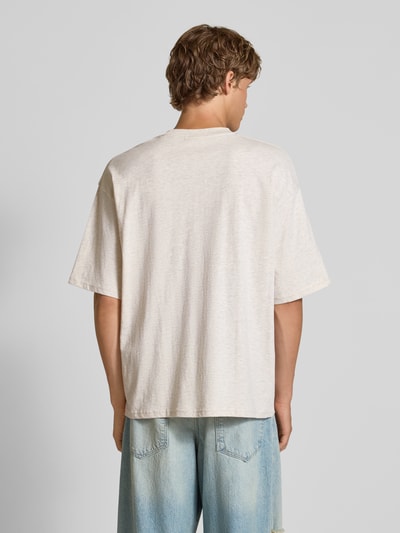 REVIEW Oversized T-shirt met ronde hals Ecru gemêleerd - 5