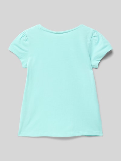 s.Oliver RED LABEL Ausgestelltes T-Shirt mit Glitzerprint Aqua 3