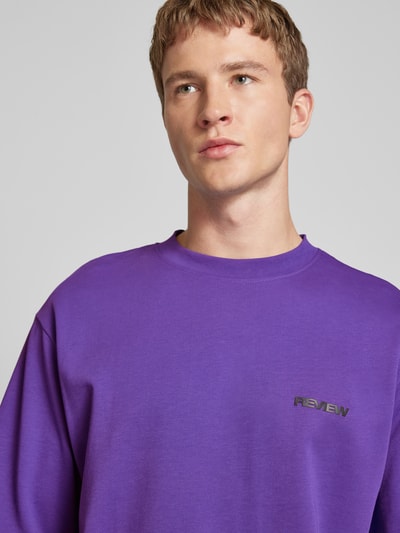 REVIEW T-Shirt mit Label-Print Purple 3