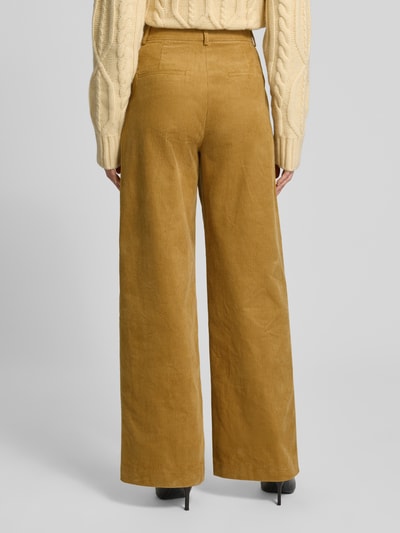 Style Icon Collection Uitlopende corduroy broek in moderne flared fit en hoge taille - curated by Maja Weyhe Mosterdgeel - 5