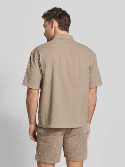 Jake*s Studio Men Regular Fit Freizeithemd mit Strukturmuster Kitt 5