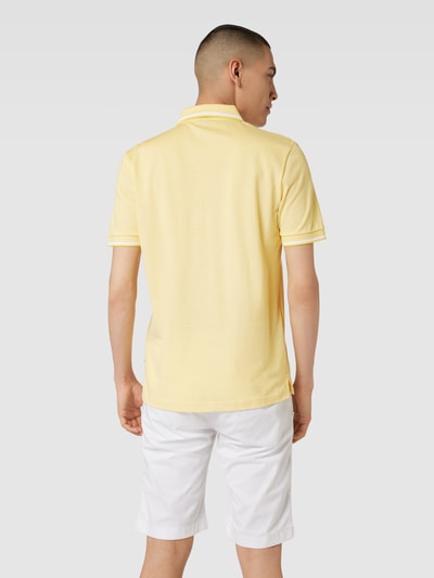 BOSS Poloshirt met labelstitching, model 'Parlay' Geel - 5