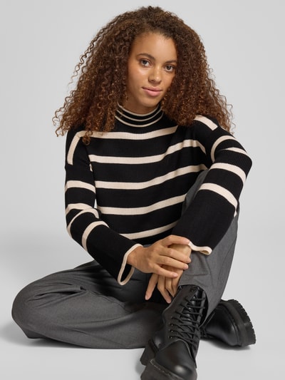 Only Regular Fit Strickpullover aus Viskose-Mix Modell 'LIBI' Black 3