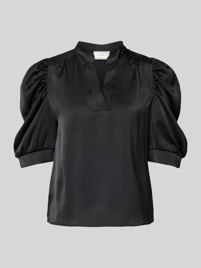 Neo Noir Blouseshirt met V-hals, model 'Roella' Zwart - 2