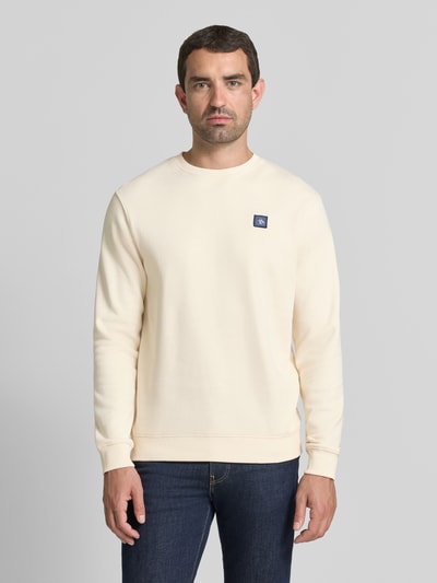 Scotch & Soda sweatshirt met labelbadge en ronde hals Zand - 4
