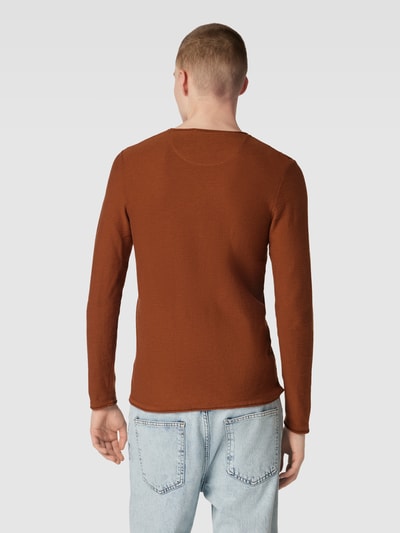 Blend Strickpullover mit Label-Patch Dunkelrot 5