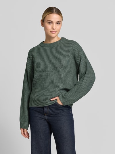 VERO MODA Regular fit pullover met crew neck model 'LEA' Rietgroen - 4