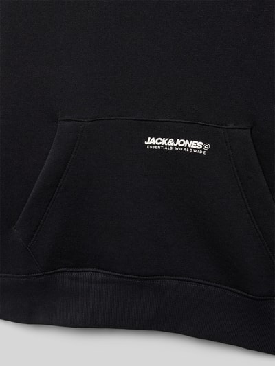 Jack & Jones Loose fit hoodie met kangoeroezak, model 'ELEGACY' Zwart - 2