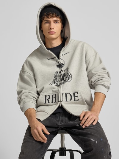 RHUDE Sweatjacke mit Kapuze Mittelgrau 3