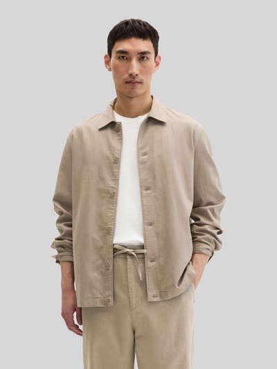 Marc O'Polo Regular Fit Overshirt mit seitlichen Eingrifftaschen Beige 4