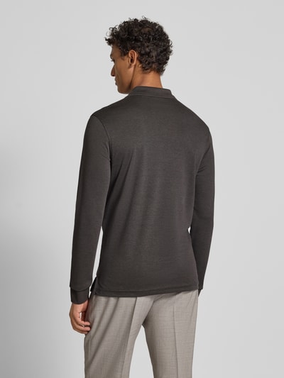 Christian Berg Men Regular fit poloshirt in design met lange mouwen Grafiet - 5