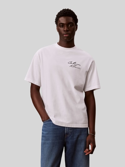 Calvin Klein Jeans Relaxed Fit T-Shirt aus reiner Baumwolle Weiss 4