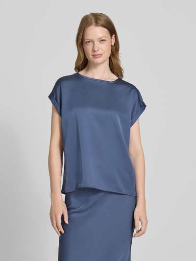 Vila Blouseshirt van satijn met ronde hals, model 'ELLETTE' Rookblauw - 4