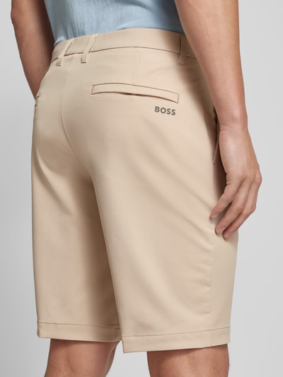 BOSS Green Regular fit korte broek met ceintuurlussen, model 'Commuter' Beige - 3