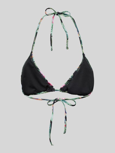 Pieces Regular Fit Bikini-Oberteil mit Allover-Muster Modell 'BAOMI' BLACK 3