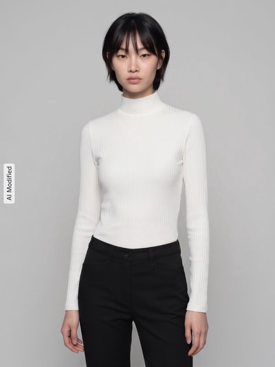HUGO Slim Fit Langarmshirt aus Baumwoll-Mix Modell 'Driza_4' Offwhite 4