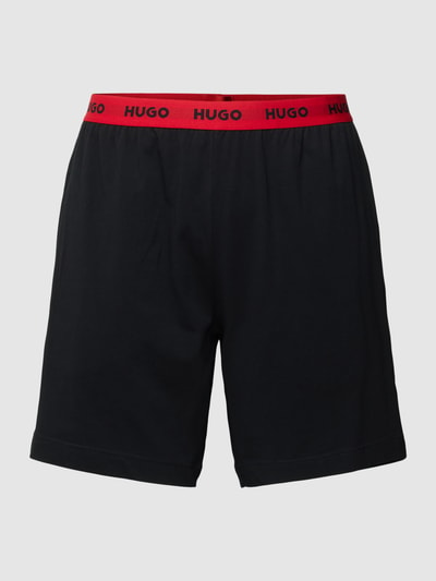 HUGO Elastische sweatshorts met logo Zwart - 2