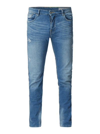 REVIEW Jeansy o kroju Slim Fit z przetarciami Jeansowy niebieski 2