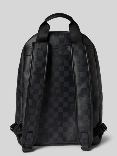 Produktfoto, plecak z nadrukiem z logo model 'miko' od JOOP! z kolekcji Herren Rucksack, czarno-szara kratka, fakturowana powierzchnia