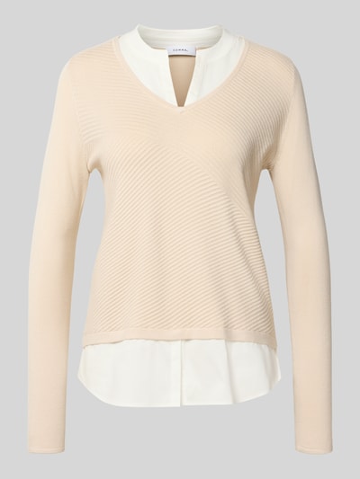 comma Strickpullover mit Strukturmuster Sand 2