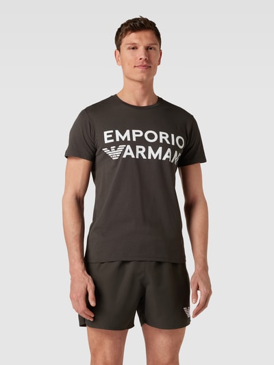 Emporio Armani T-Shirt mit Label-Print Dunkelgrau 4