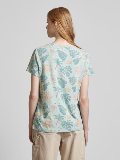 Ragwear T-shirt met all-over print Lichtturquoise - 5