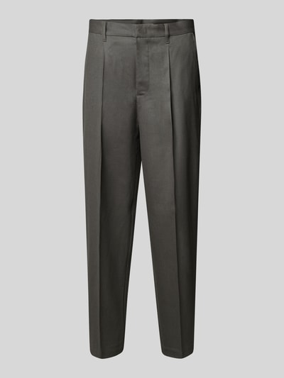 Emporio Armani Regular Fit Anzughose mit Bundfalten Schlamm 2